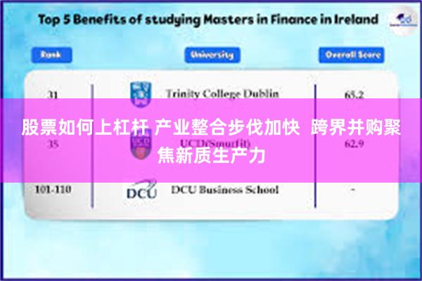 股票如何上杠杆 产业整合步伐加快  跨界并购聚焦新质生产力