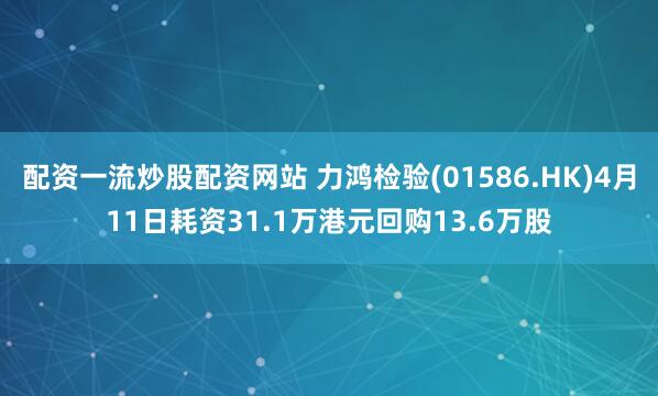 配资一流炒股配资网站 力鸿检验(01586.HK)4月11日耗资31.1万港元回购13.6万股