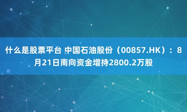 什么是股票平台 中国石油股份（00857.HK）：8月21日南向资金增持2800.2万股