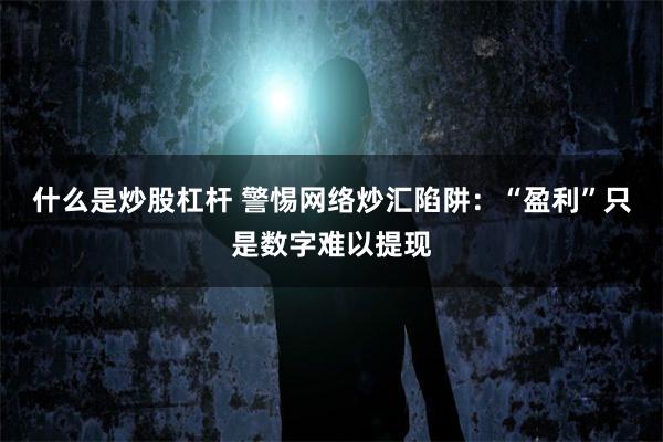 什么是炒股杠杆 警惕网络炒汇陷阱:“盈利”只是数字难以提现